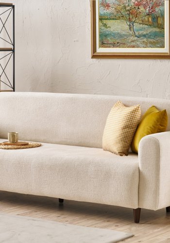 NORDVRK Noya Chenille - Kremfarget 3-seters sofa