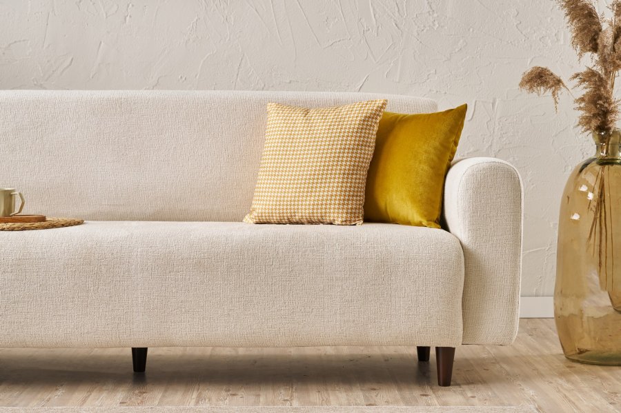 NORDVRK Noya Chenille - Kremfarget 3-seters sofa