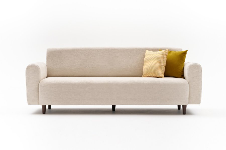 NORDVRK Noya Chenille - Kremfarget 3-seters sofa