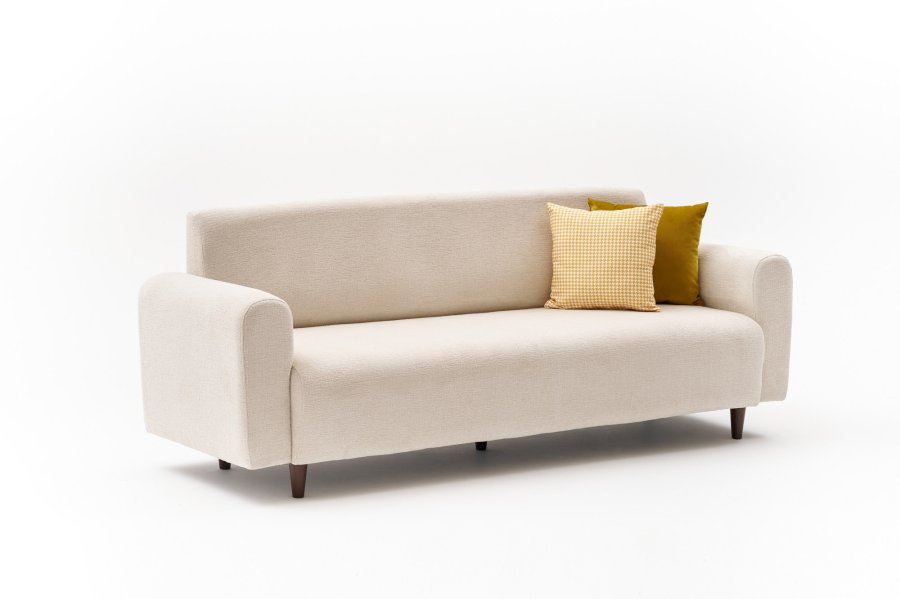 NORDVRK Noya Chenille - Kremfarget 3-seters sofa