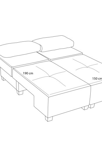 NORDVÄRK Perenna Chenille - Kremfarget 3-seters sovesofa