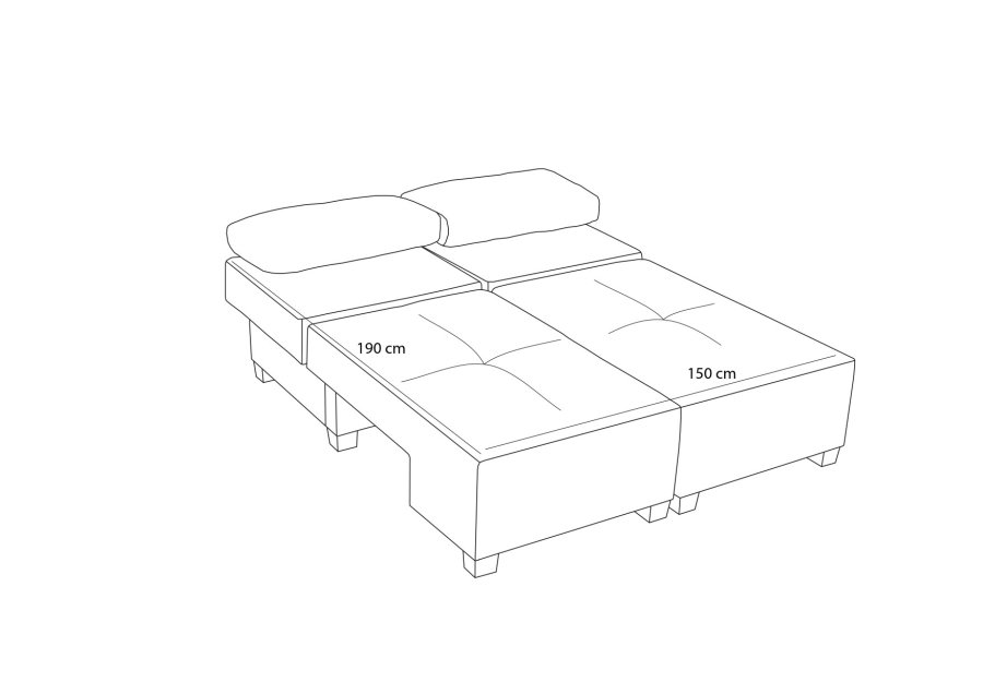 NORDVÄRK Perenna Chenille - Kremfarget 3-seters sovesofa