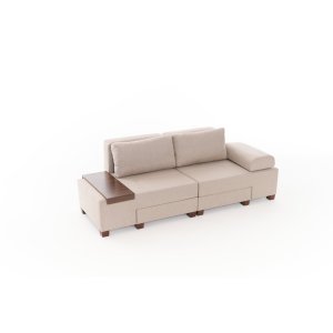 NORDVÄRK Perenna Linen 3 pers. sovesofa - creme stof og plastik