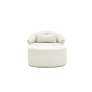 NORDVRK Pitta lnestol, m. armln og pude - creme polyester