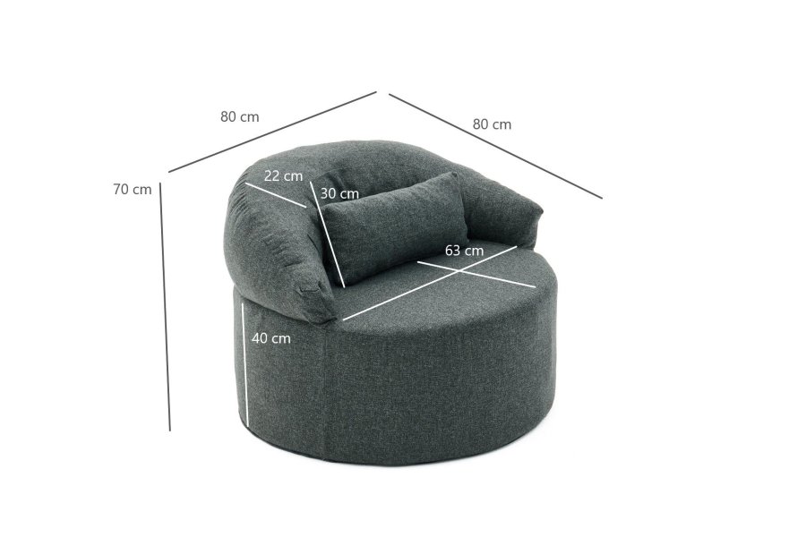 NORDVÄRK Pitta - Antracit 1-sdet sofa