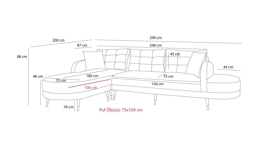NORDVRK Milano Corner - Antrasitt hjrnesovesofa