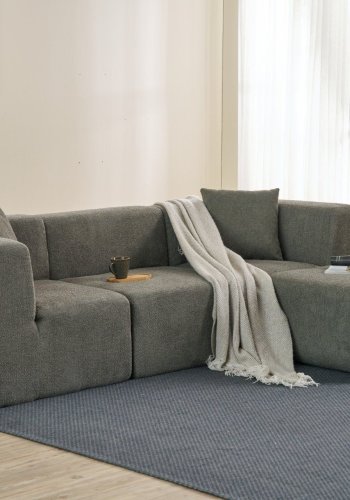 NORDVRK Raks hjrnesofa - gr chenille stof