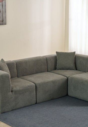 NORDVRK Raks hjrnesofa - gr chenille stof
