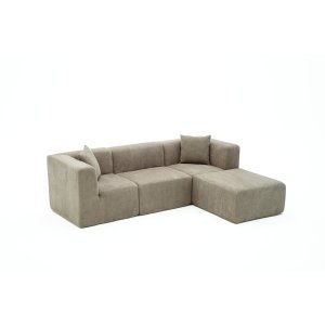 NORDVRK Raks hjrnesofa - gr chenille stof