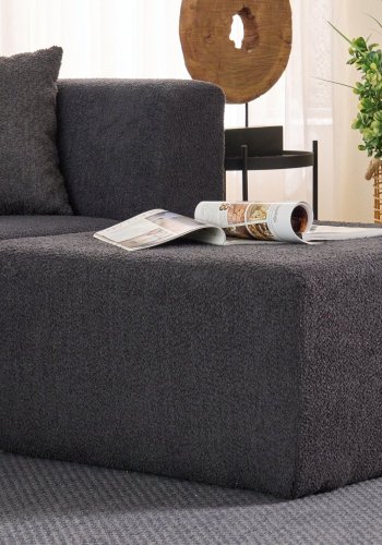 NORDVRK Raks hjrnesofa - antracitgr chenille stof