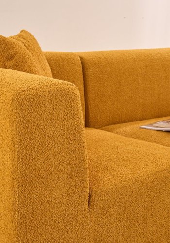 NORDVRK Raks hjrnesofa - orange chenille stof