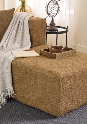 NORDVRK Raks hjrnesofa - brun chenille stof