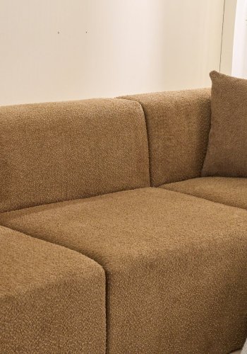 NORDVRK Raks hjrnesofa - brun chenille stof