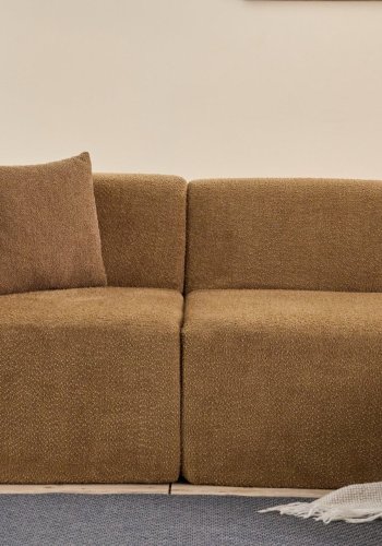 NORDVRK Raks hjrnesofa - brun chenille stof