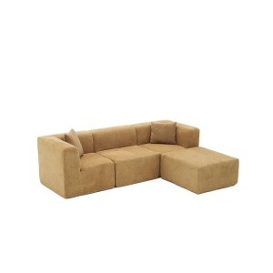 NORDVRK Raks hjrnesofa - brun chenille stof