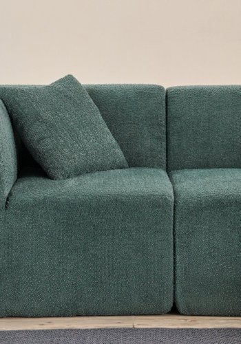 NORDVRK Raks hjrnesofa - grn chenille stof
