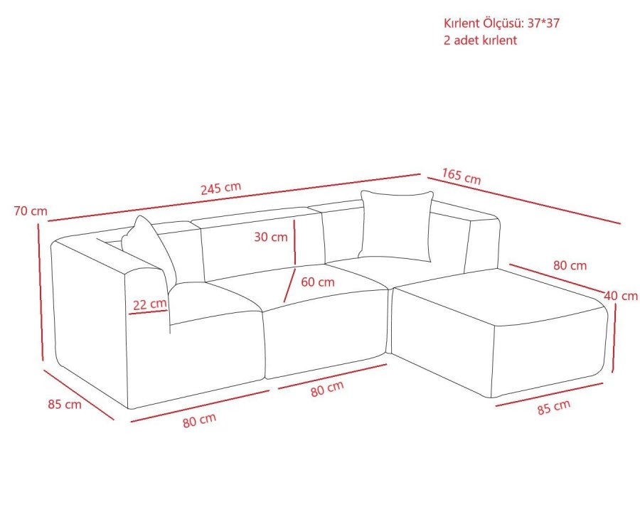 NORDVÄRK Raks - Grn hjrnesofa