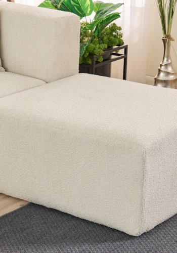 NORDVRK Raks hjrnesofa - creme chenille stof