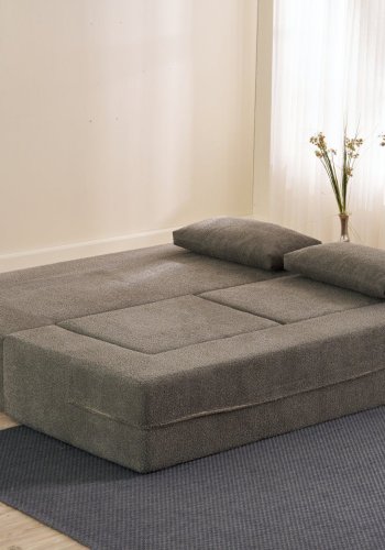 NORDVRK Pirgos 2 pers. sovesofa, m. 2 puffer - gr chenille stof