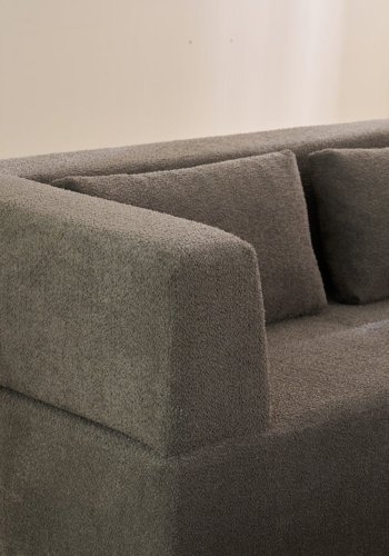 NORDVRK Pirgos 2 pers. sovesofa, m. 2 puffer - gr chenille stof