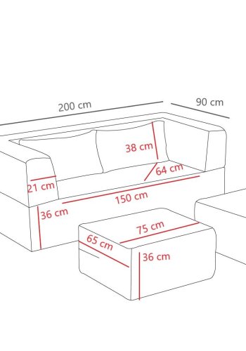 NORDVÄRK Pirgos - Antracit 2-personers sovesofa