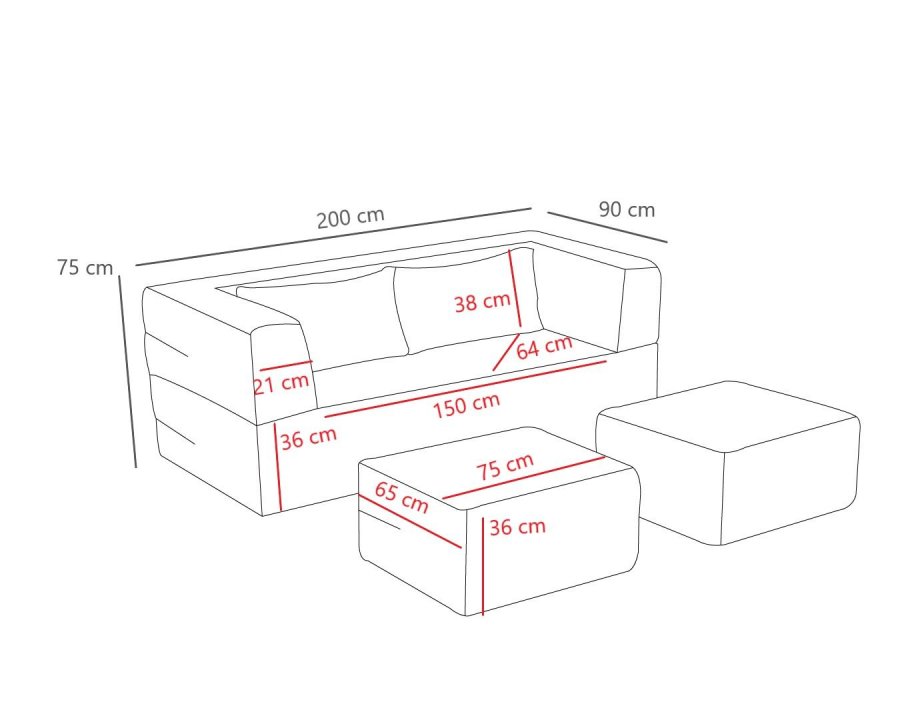 NORDVÄRK Pirgos - Grn 2-personers sovesofa