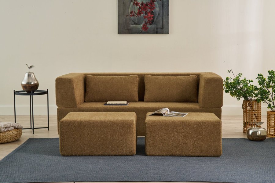 NORDVÄRK Pirgos - Brun 2-personers sovesofa