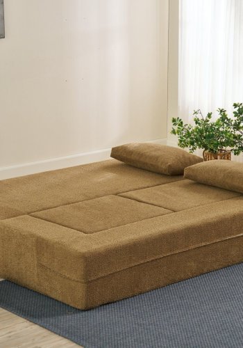 NORDVRK Pirgos 2 pers. sovesofa, m. 2 puffer - brun chenille stof