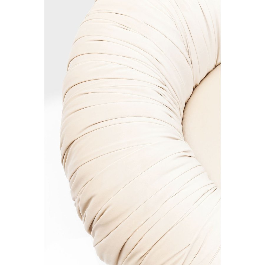 KARE DESIGN Perugia Sofa – cremefarbener Stoff mit Vorhängen und goldenem Stahl, 2 Pers.