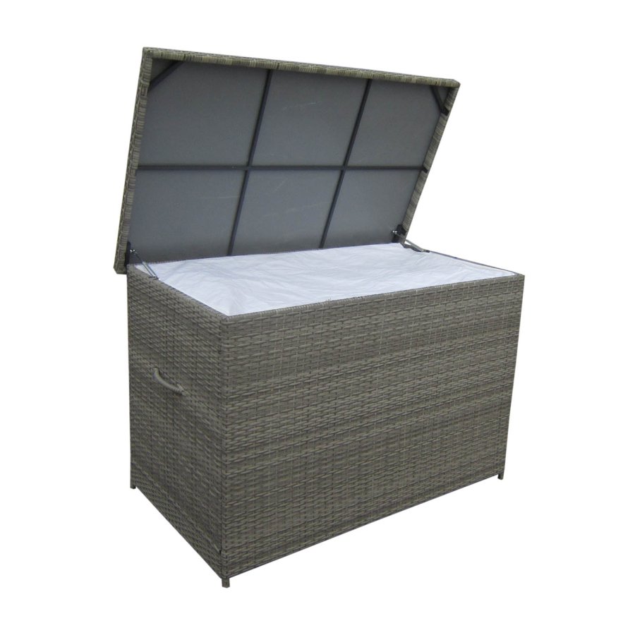 
VENTURE DESIGN amazon hyndeboks - rektangulær grå rattan og stål, vannavvisende
