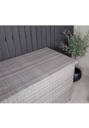 
VENTURE DESIGN amazon hyndeboks - rektangulær grå rattan og stål, vannavvisende
