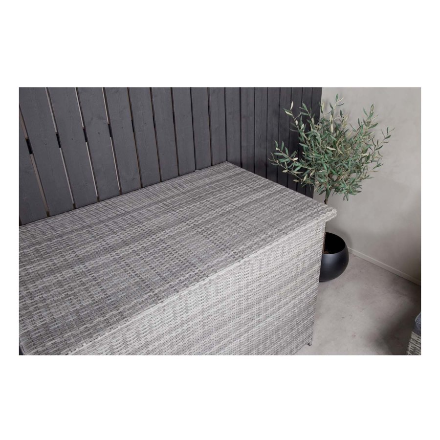 
VENTURE DESIGN amazon hyndeboks - rektangulær grå rattan og stål, vannavvisende
