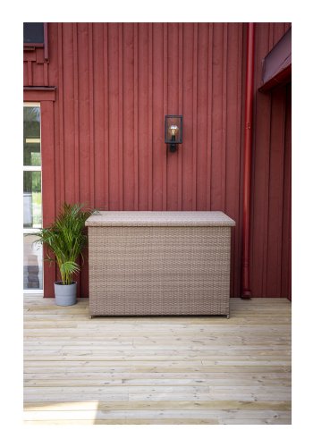 
VENTURE DESIGN Amazon udendørs hyndeboks - rektangulær, natur rattan og stål, vandafvisende
