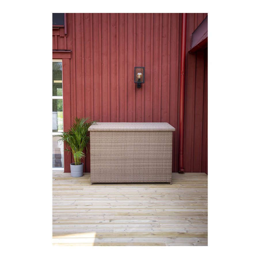 
VENTURE DESIGN Amazon udendørs hyndeboks - rektangulær, natur rattan og stål, vandafvisende
