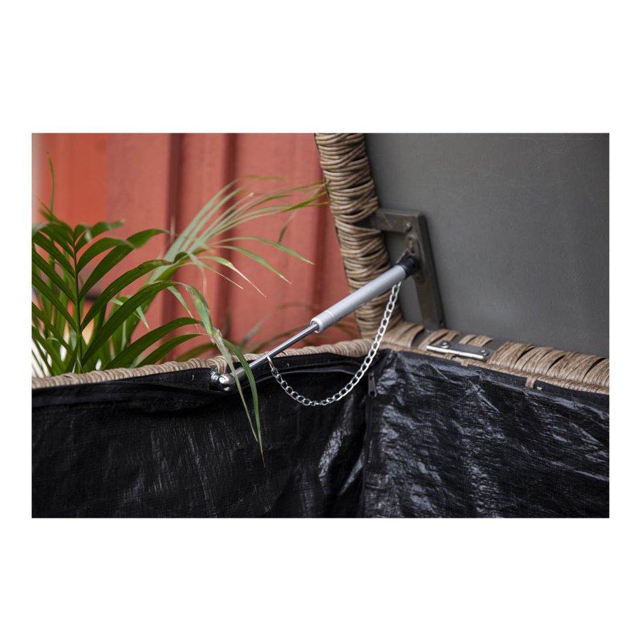 
VENTURE DESIGN Amazon udendørs hyndeboks - rektangulær, natur rattan og stål, vandafvisende
