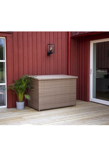 
VENTURE DESIGN Amazon udendørs hyndeboks - rektangulær, natur rattan og stål, vandafvisende
