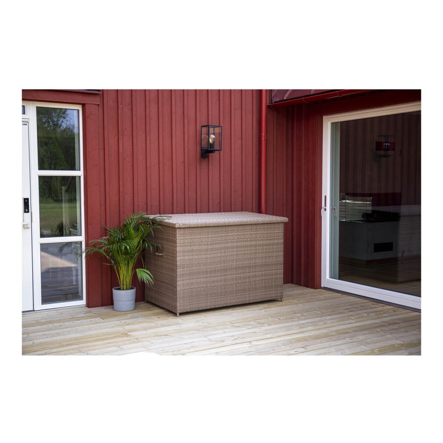 
VENTURE DESIGN Amazon udendørs hyndeboks - rektangulær, natur rattan og stål, vandafvisende
