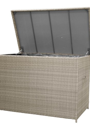 
VENTURE DESIGN Amazon udendørs hyndeboks - rektangulær, natur rattan og stål, vandafvisende
