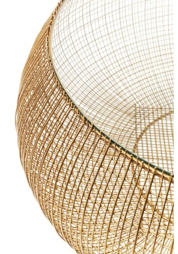 KARE DESIGN Cesta Couchtisch - messingbeschichteter Stahl und Klarglas, rund ( 105)