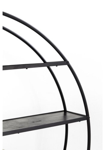 KARE DESIGN Mason Bokhylla - Svart Stl och Svart Mangotr, Rund (180 x 175 cm)