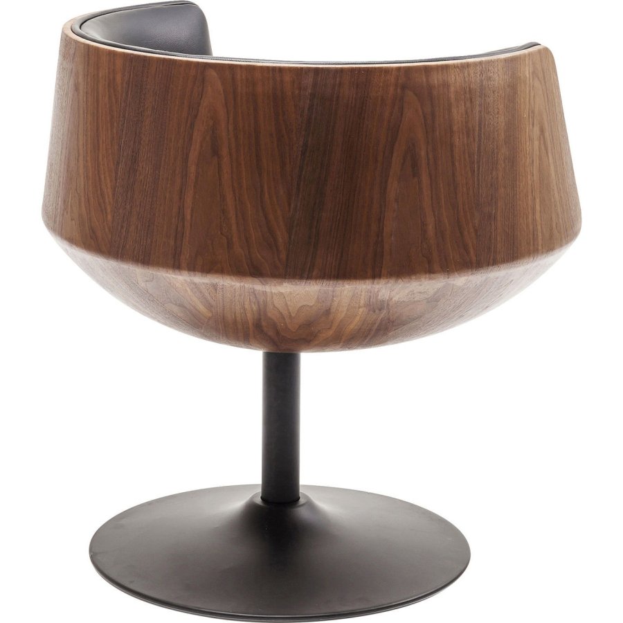 KARE DESIGN Swivel Club 54 lnestol - valnd, sort kunstlder og stlstel, m. drejefunktion