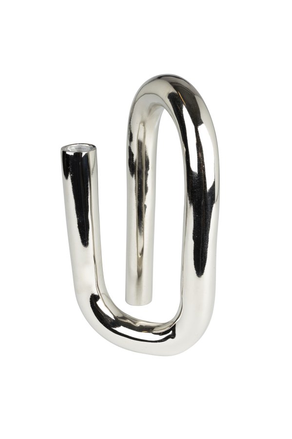 ZUIVER Tubo lysestake L - skinnende slv aluminium