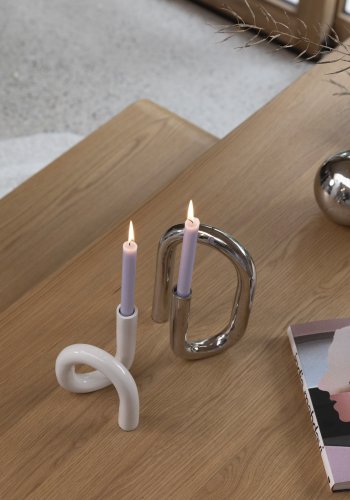 ZUIVER Tubo lysestake L - skinnende slv aluminium