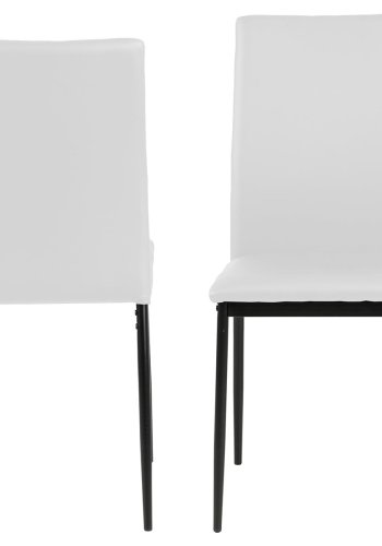 ACT NORDIC Demina spisestol - hvit/svart kunstskinn/metall 