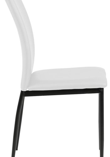 ACT NORDIC Demina spisestol - hvit/svart kunstskinn/metall 
