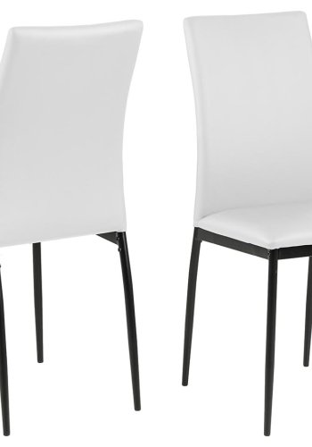 ACT NORDIC Demina spisestol - hvit/svart kunstskinn/metall 