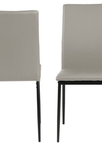 ACT NORDIC Demina spisestol - taupe/svart kunstskinn/metall 