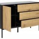ACT NORDIC Seaford sknk - natur papir vildeg og sort MDF/metal, m. 1 lge og 3 skuffer