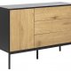 ACT NORDIC Seaford sknk - natur papir vildeg og sort MDF/metal, m. 1 lge og 3 skuffer