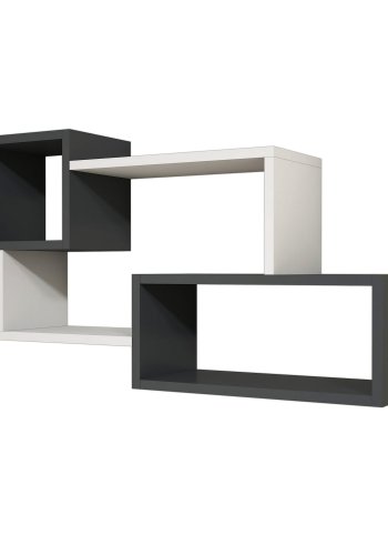 NORDVRK Afro vegghylle - hvit og antrasittgr melamin